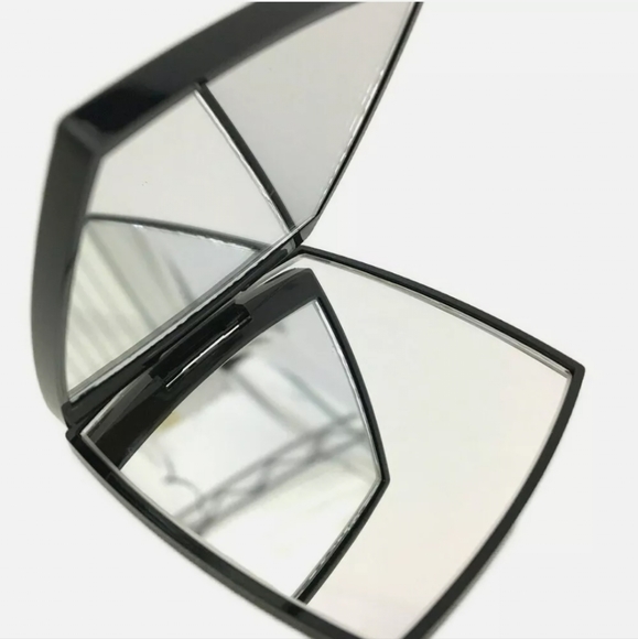 CHANEL MIROIR DOUBLE FACETTES BLACK CC LOGO COMPACT MIRROR/Q3840. - Picture 6 of 8